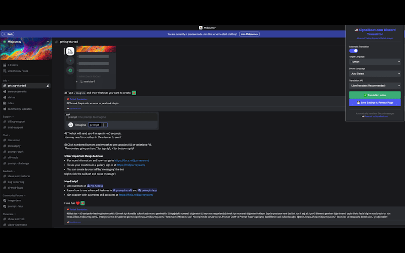 Crypto Discord Translator Extension Screenshot